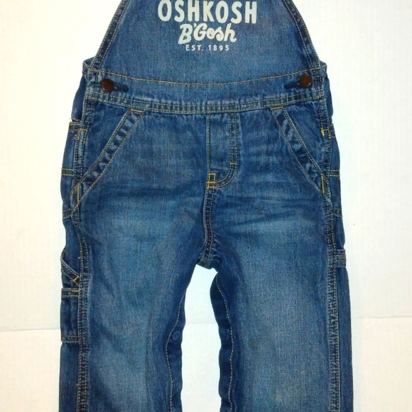 ☆Like New☆OSH KOSH B'GOSH Adorable Toddler Denim Cargo Overalls☆24mo - Picture 13 of 16